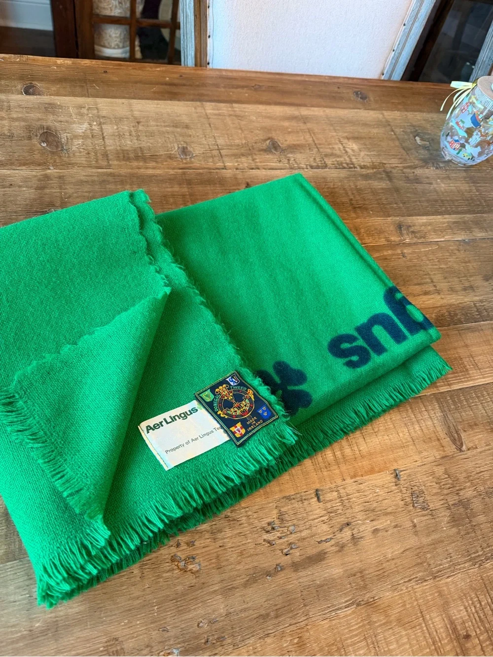 Vintage Aer Lingus Airline Cabin Blanket. Wool | Ireland | Luxury | Heritage